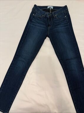 PAIGE Navy Mid-Rise Skinny Jeans